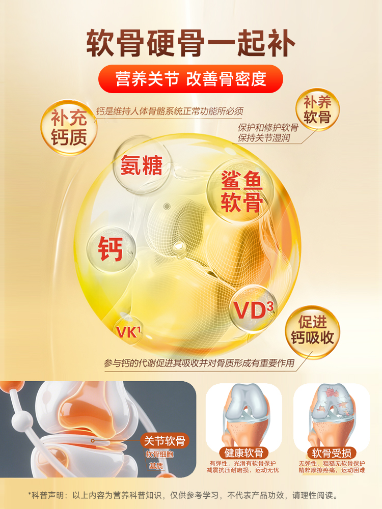 江中制药 古优牌 氨基葡萄糖钙片 60粒瓶装*2件 双重优惠折后￥29.8包邮 淘金币可抵扣￥3