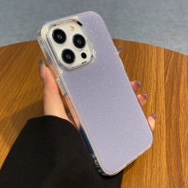 Blue gray glitter jelly glue suitable for Apple 15promax mobile phone case new iPhone14 large hole lens 14Pro protective cover for men and women simple 13Promax hard shell 1