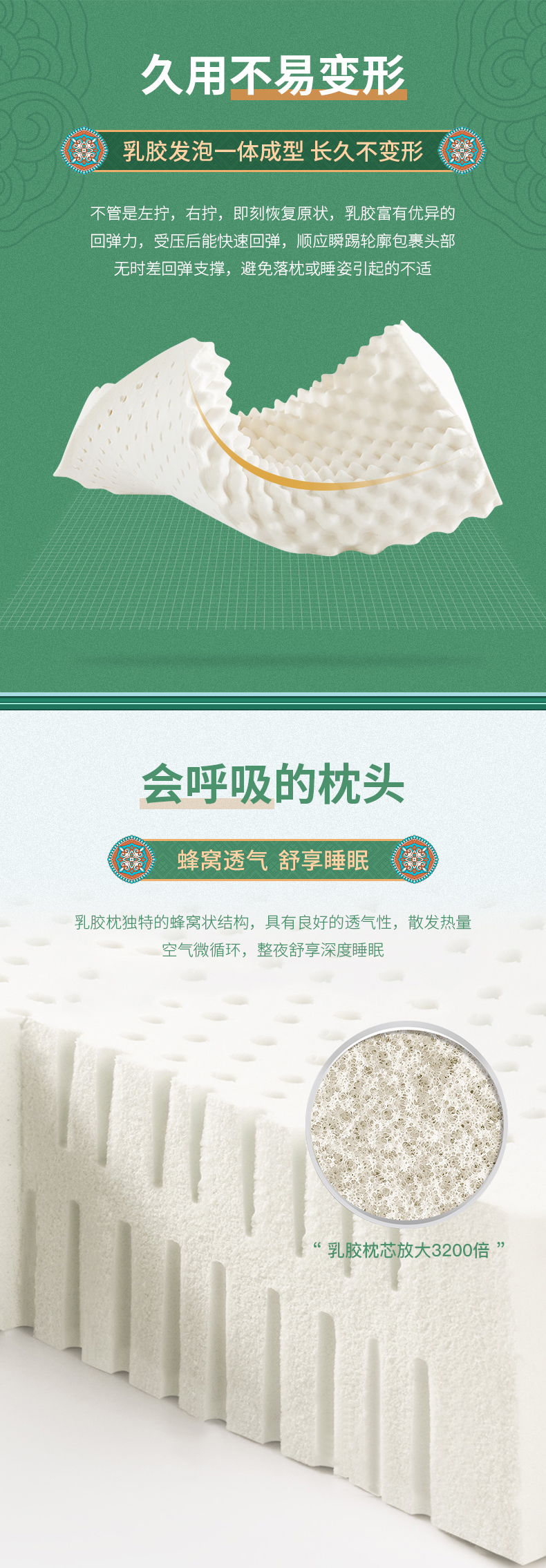 国际睡眠协会认证 Latexgreen 泰国乳胶枕 进口乳胶 防螨抑菌 图6