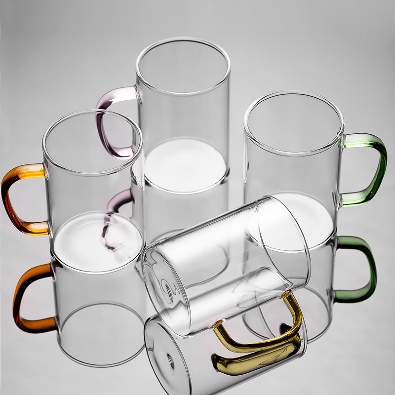 Home Glass Cups with Heat Resistant Milk Cup Water Beer Cups Home Living Room Tea Cup Milk Tea Cup Suit
