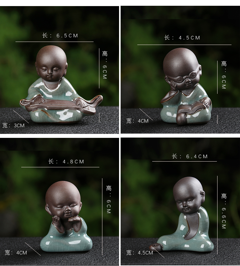 Ceramic up pet flowers familiar place tea elder brother play car tea tray flowerpot maitreya, the young monk special package mail ornament