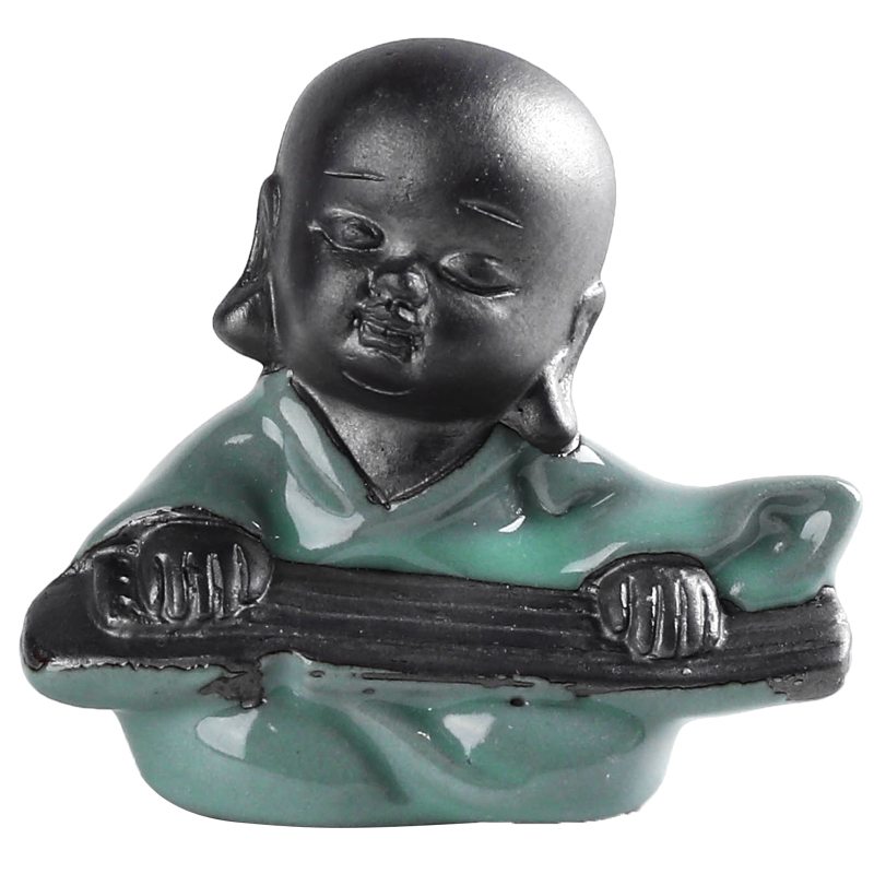Creative lovely retro classic four young monk furnishing articles unique American spoil purple flower tea pet flowerpot ornaments