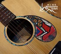 Meso guitar solid wood Rosewood handmade shell color shell inlay carved folk guitar guard