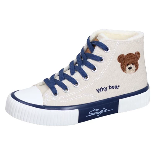 Утепленная высокая тканевая демисезонная белая обувь, кроссовки, спортивная обувь, мягкая подошва