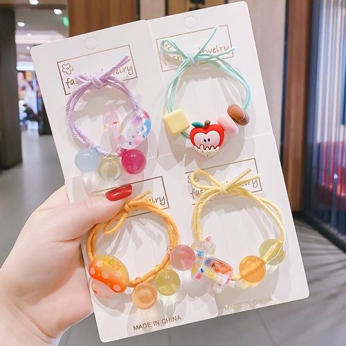 Детская мультяшная безвредная резинка для волос, аксессуар для волос, не повреждает волосы