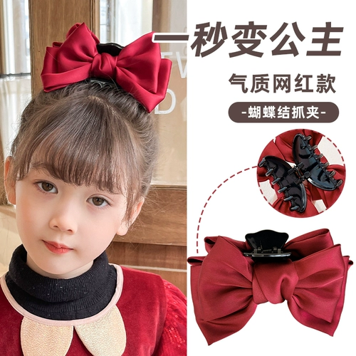 Заколка-крабик для принцессы с бантиком, красная заколка для волос, акула, детский аксессуар для волос, новая коллекция