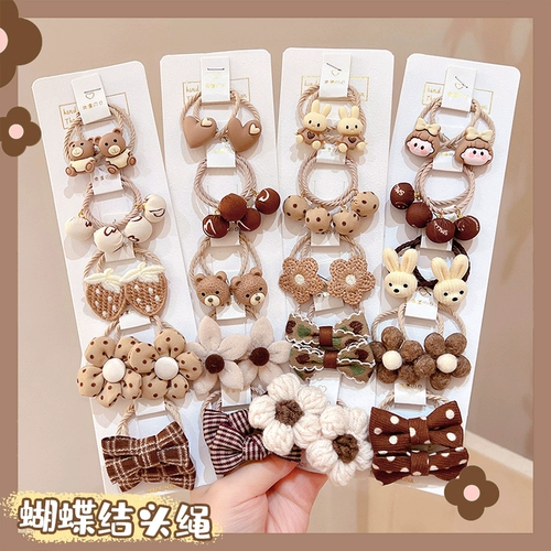 Детская безвредная резинка для волос, аксессуар для волос с бантиком, не повреждает волосы, популярно в интернете