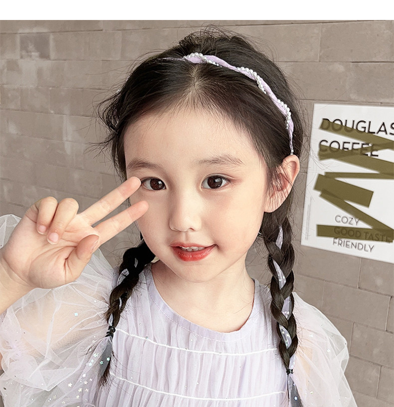 2023儿童发箍公主洋气仙美飘带编发神器宝宝发带头饰女孩不勒头箍详情5