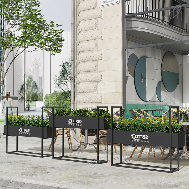 Building Ministry rectangular flower box square outdoor iron combination flower frame can be customized logo