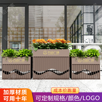 Iron art flower bed outdoor flower box combination square sales department flower trough planting box courtyard partition fence outside the shopping mall