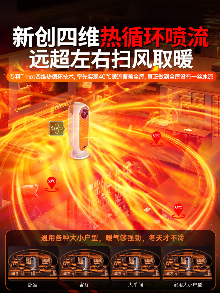 Heater Fan 2025 New Model for Home Use, Large Area Graphene Electric Heater, Energy-Saving Magic Device, Winter Little Sun