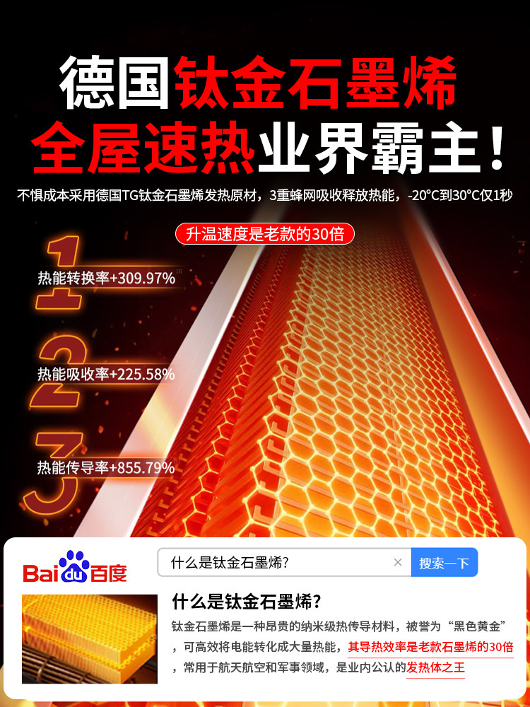 [Energy-Saving Heater] Fan Heater for Home Use, Energy-Saving Magic Device, Graphene Electric Heater for Large Areas, Bathroom, Winter