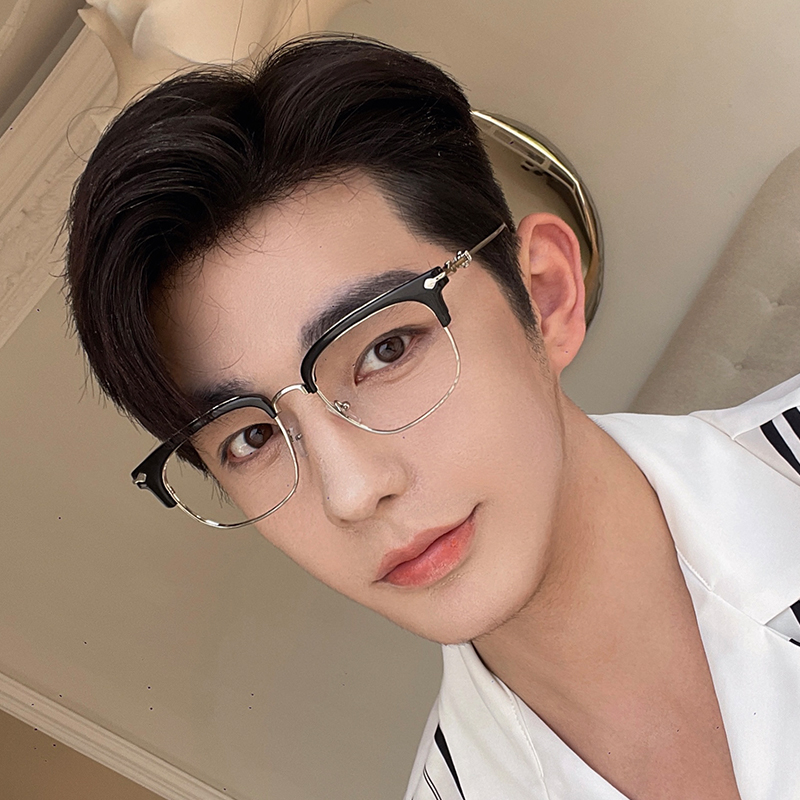 Xue's humbled glasses discoloration Nearsightedness Flat Light Mirror ruffled eye frame Men's boomer sign anti-Blu-ray anti-radiation