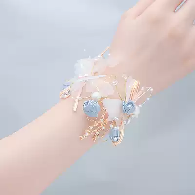 Wrist Flower Bridesmaid Sisters Hand Flower Forest Hand Flower Wedding Korean Bridesmaid Bride Wedding High-end hipster