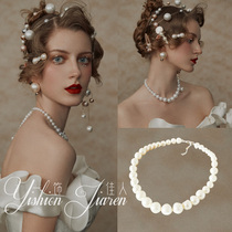 2019 New European and American vintage pearl Joker necklace bride accessories French Palace elegant Baroque style
