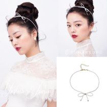 Bride handmade jewelry Korean hair belt Japanese and Korean hipster pearl headdress wedding gift plate hair neck strap dual use simple