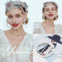 Advanced sense earrings 2019 new niche long temperament French Net red elegant pearl personality exaggerated big earrings