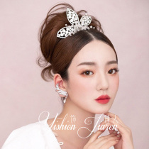 2020 European and American new fashion temperament diamond wings crystal pendant ear clip bride ear jewelry trend Classic