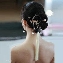 New new Chinese style of ancient wind Long stream Su Hairpin Subs Chinese Clothing Headwear Forbidden Steps Hairpin Retro Bridal Bride Wedding Wedding Dress Hair Accessories