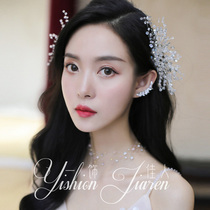 Fashion bridal headdress Korean new crystal beaded hair comb jewelry Wedding accessories Sweet shape wedding accessories