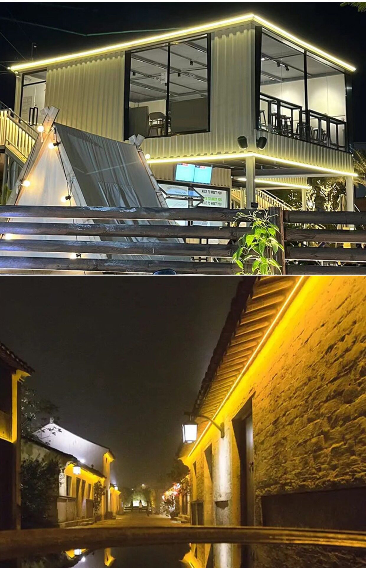 LED şerit 220V açık alan mühendislik aydınlatması su geçirmez dış ortam ışık şeridi hayvan üretimi kule vinç şantiye bodrum 24V36V