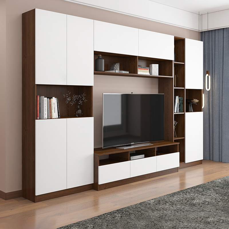 Light luxury TV cabinet modern minimal living room small household combination wall cabinet Northern Europe 2021 new background wall cabinet