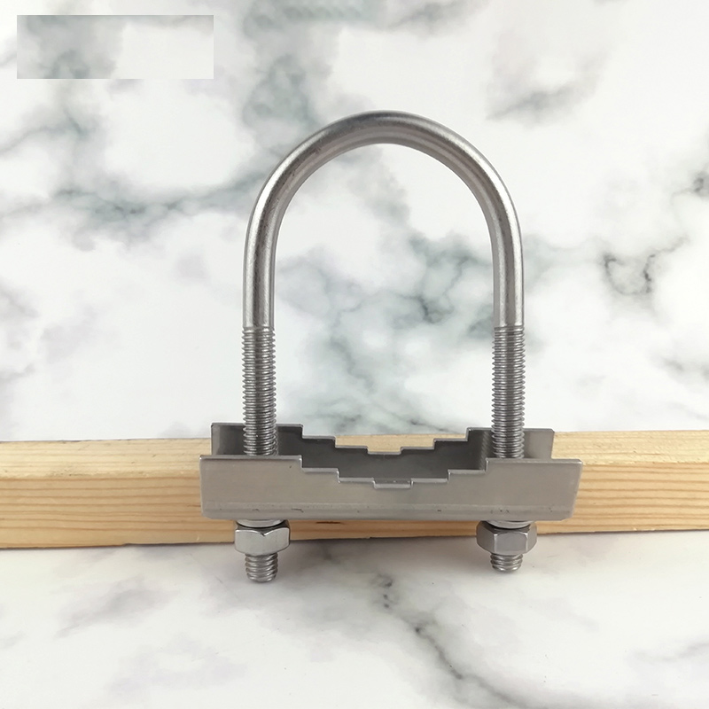 304 stainless steel U-shaped clamp U-shaped screw bolt U-shaped tube clamp m8 FRP antenna clamp fixture