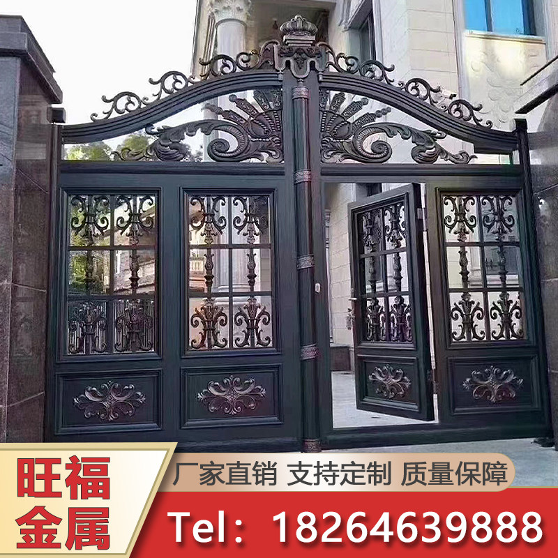 Aluminum Art Gate Villa open door aluminum alloy Double door Courtyard Door Rural Electric Ramen Wall Aluminum Gate