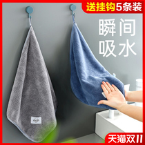 Kitchen hand wipe towel hanging hand towel hanging cute thick size childrens home Super water absorption quick drying