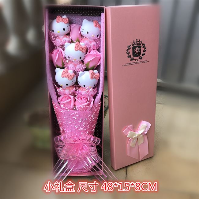 hello kitty kt mèo leng keng búp bê mèo hoạt hình bó hoa ngày tốt nghiệp quà tặng cho bạn gái ngày lễ tình nhân - Hoa hoạt hình / Hoa sô cô la