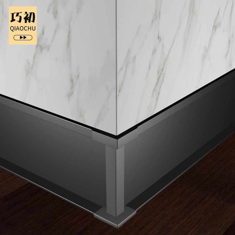 Metal aluminum alloy white protective wall panel Wood fiber embedded concealed concealed skirting footline inline skirting-Taobao
