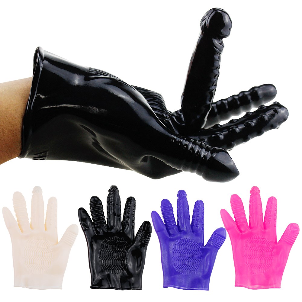 sex Gloves Fingering Dildo Masturbation Erotic Vagina Stimul