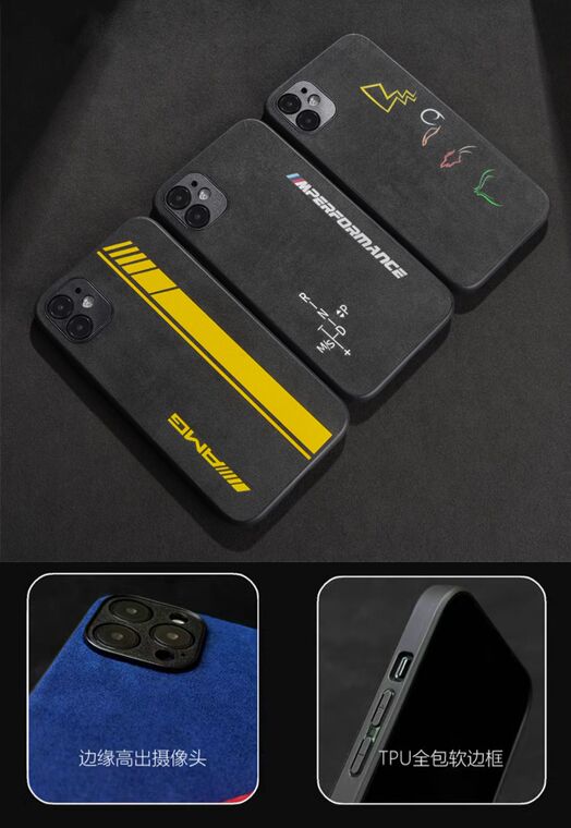 Alcantara Suede Microfiber AMG MPerformance Motorsport High End Premium 15, 15 Plus, 15 Pro, 15 Pro Max iPhone Case
