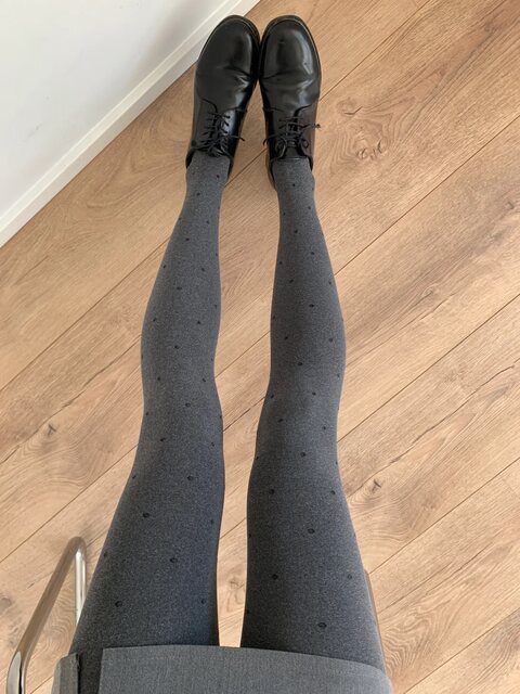 Gray Polka Dot Pantyhose for Tall Women, Extra-Long, Thickened for Spring, Autumn, and Winter, Slimming Pressure Leggings for Outerwear