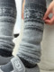 Gray Fair Isle Wool Slouch Socks for Women, Autumn and Winter 2025 New Vintage Slimming Thickened Snow Boot Leg Warmers
