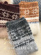 Gray Fair Isle Wool Slouch Socks for Women, Autumn and Winter 2025 New Vintage Slimming Thickened Snow Boot Leg Warmers