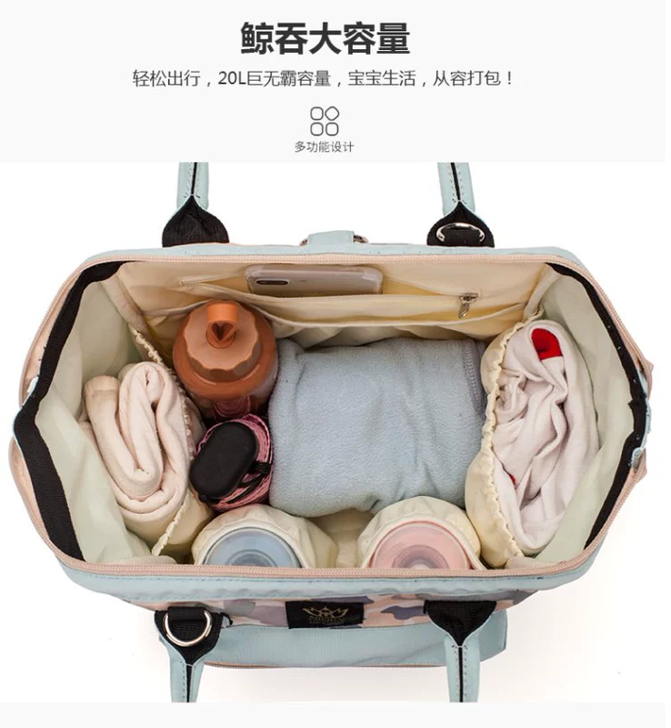 Mommy bag vai 2020 túi đeo chéo nữ mới xách tay đi chơi túi tote bag out bag có túi phiên bản hàn quốc cho bé - Túi / túi Baby