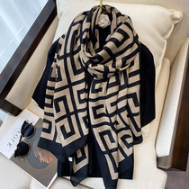 Silk scarves womens spring autumn new upscale 100 lap days of cotton linen scarves winter warm ocean-gas dual-use big shawl sunscreen