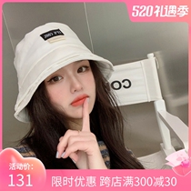 Letter Sticker Cloth Hat Children Spring Summer Burst Fashion White Fisherman Hat Tide Korean version sunscreen Sun Hat Bucket Sun Hat