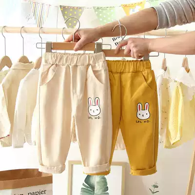 Baby girl wear pants outside Spring and Autumn dress children's clothing 1 a 2 year old girl children's new casual pants children's trousers