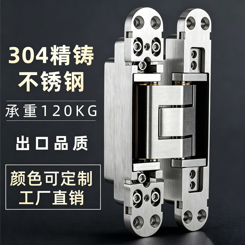 304 Stainless Steel Three-Dimensional Adjustable Invisible Door Concealed Hinge Heavy-Duty Concealed Door Cross Hinge Folding Wooden Door Hinge 304 Stainless Steel Three-Dimensional Adjustable Invisible Door Concealed Hinge Heavy-Duty Concealed Door Cross Hinge Folding Wooden Door Hinge