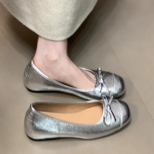 Innen erhöhende Einzelschuhe im französischen Stil für Damen 2025 neue Frühlings- und Sommer-Mary-Jane-Schuhe mit flachem Mund, einbeinige Ballett-Abendschuhe