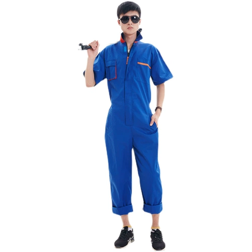 Короткая -Связанная в соединении рабочей одежды Установите мужскую машину ремонта глаз Ремонт машины летняя фабрика работников наполовину страхование труда