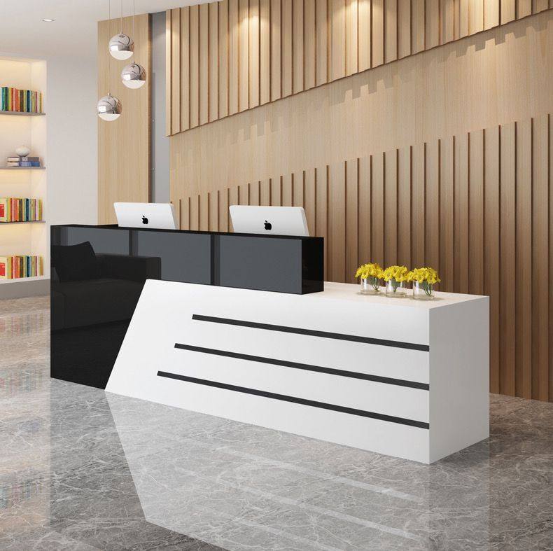 Company front desk custom paint cash register counter Bar counter reception desk Welcome beauty salon White information desk counter table