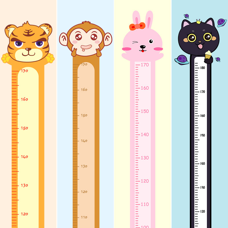 Card Body High Wall Collage Children's Room Wall Decoration Measuring Instruments Stickers Removable Kindergarten Amount Height Ruler