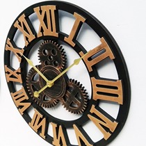 Amazon wall clock products gear clock large size European industrial style clock wall mounted wall clock hot selling clocks