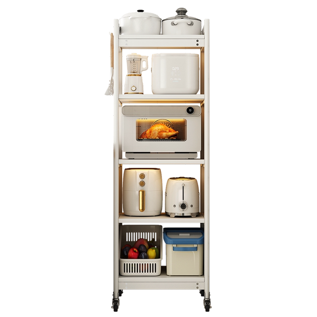 Three-story kitchen microwave oven storage rack