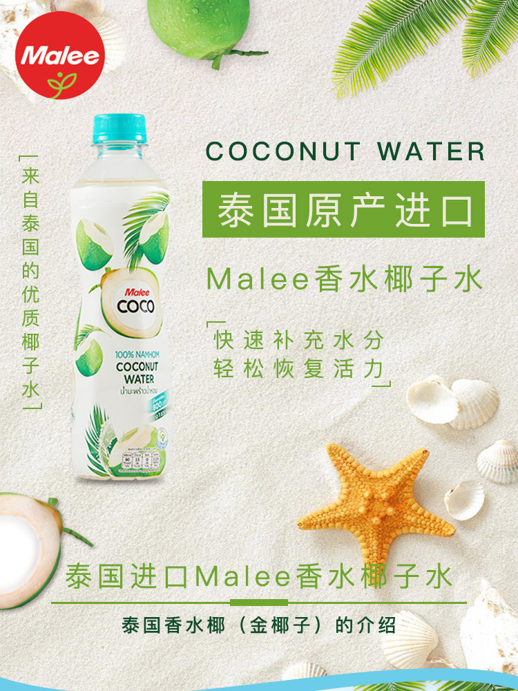 泰国进口Malee玛丽香水椰子水350ml*24