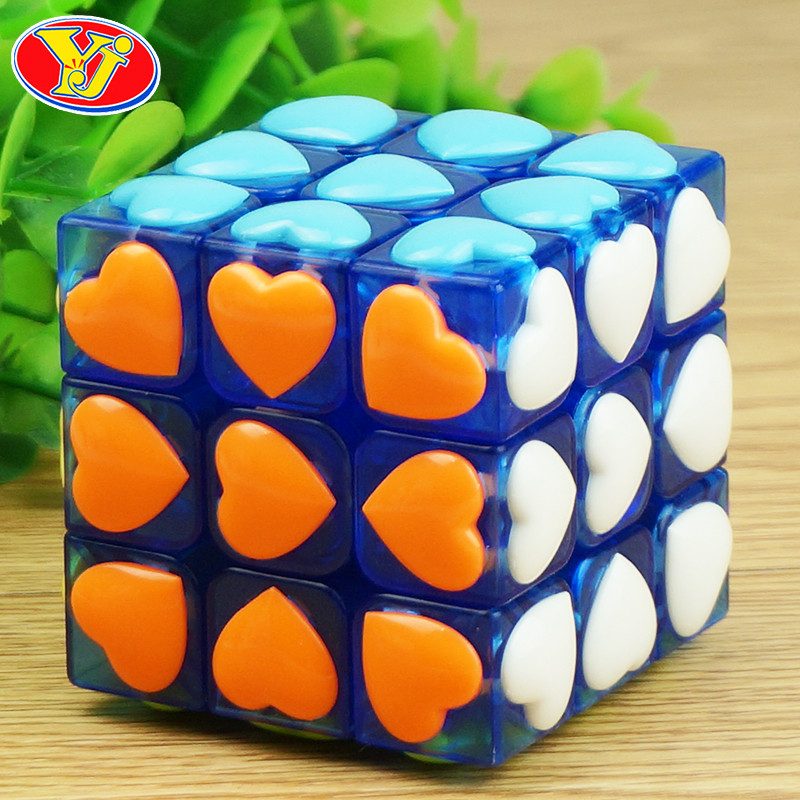 Yongjun Rubik's cube third-order beginners unequal-order love alien transparent Rubik's cube professional competition children's educational toys