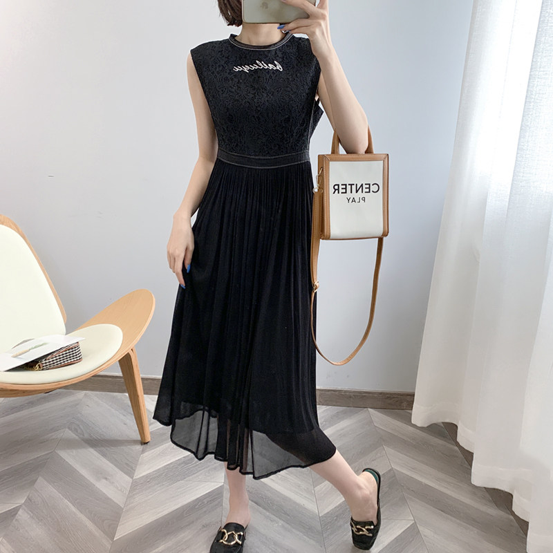 GGDVQ080 atheon domestic single true trail sleeveless collar to collect waist conspicuity slim fit and temperamental dress